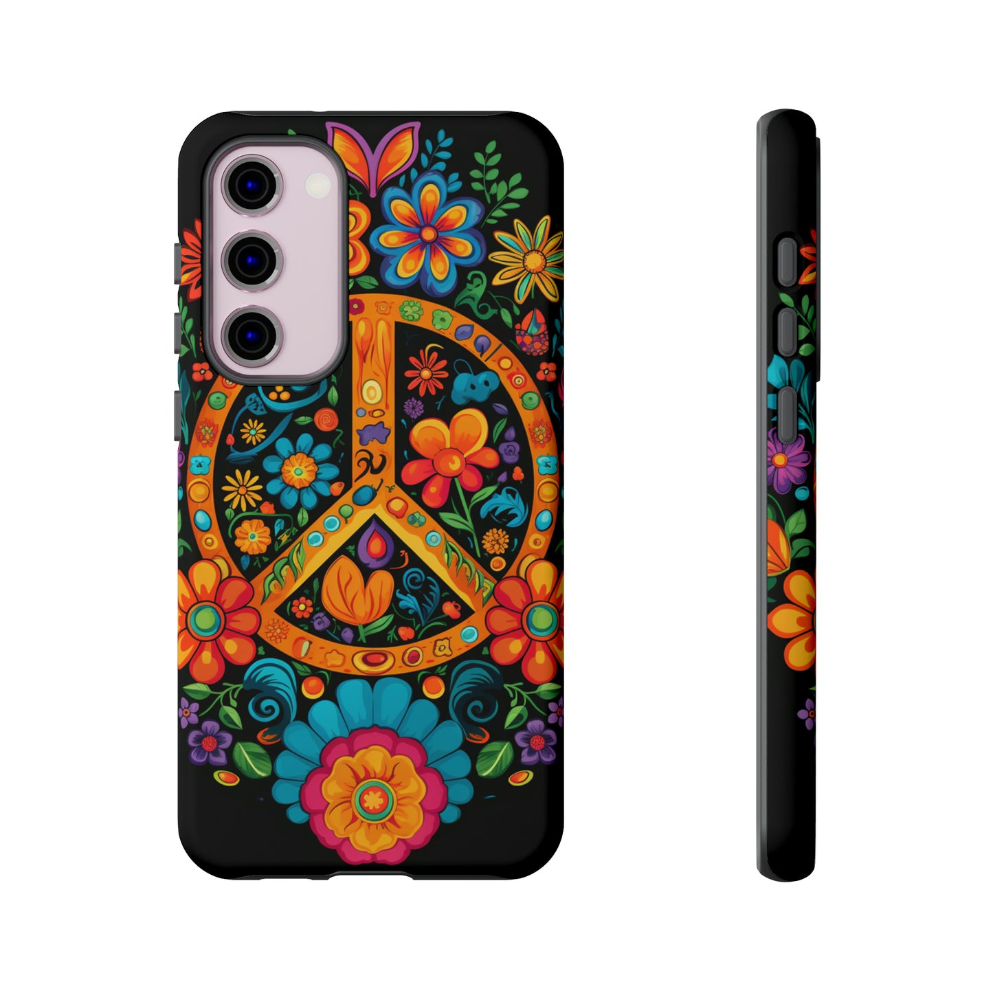 Peace Sign Embroidery Floral Hippie Style Phone Case