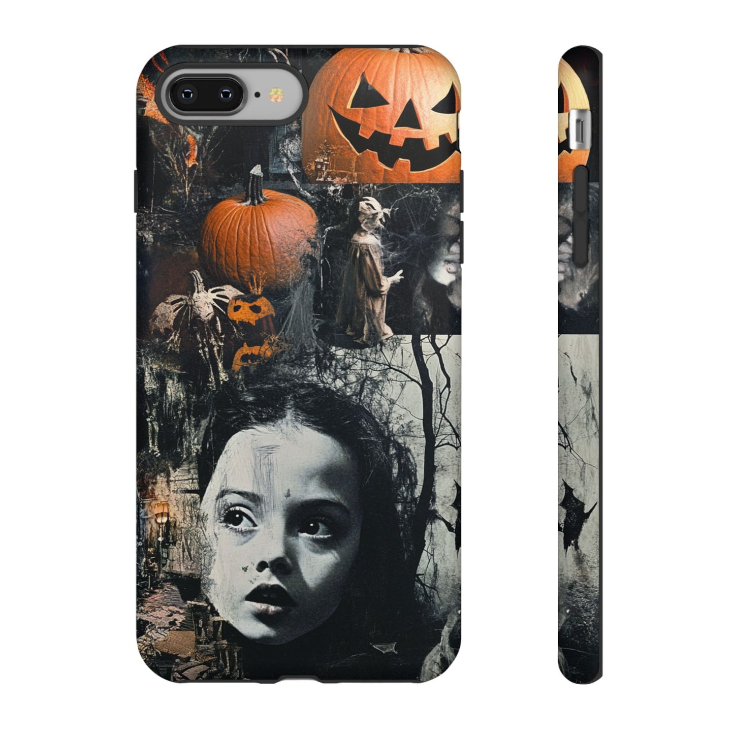 Vintage Halloween Collage Wednesday Goth Style Jackolantern Spooky Phone Cover