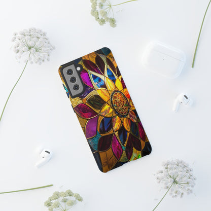 Cosmic Stained Glass Mandala Phone Case