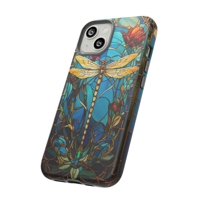 Vintage Art Nouveau Stained Glass Dragonfly Phone Case