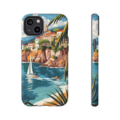 Midcentury French Riviera Sailboat Painting Phone Case