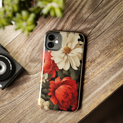 Vintage Floral Aesthetic Phone Tough Case | Antique Elegance for iPhone