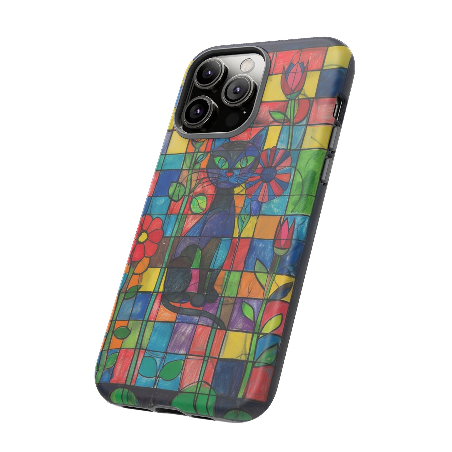 Cat in the Stained Glass Garden Phone Case