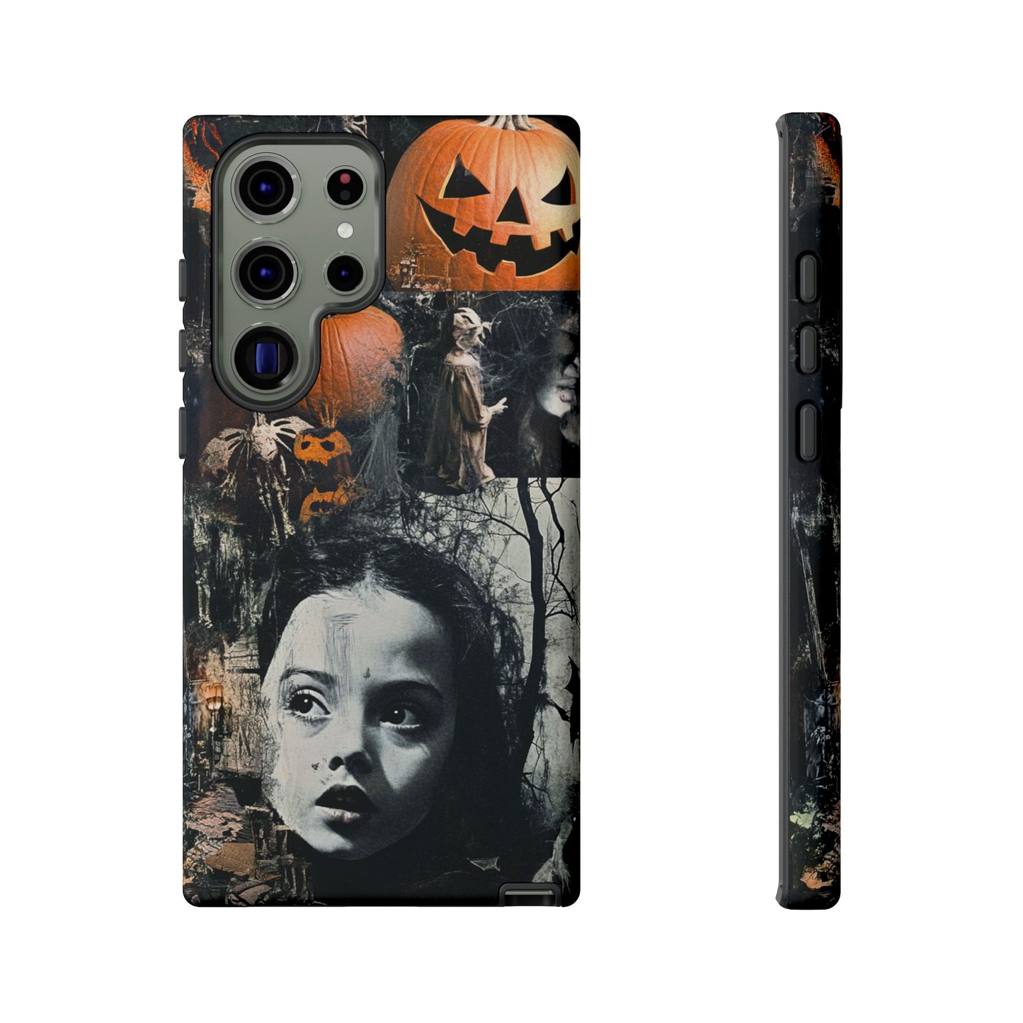 Vintage Halloween Collage Wednesday Goth Style Jackolantern Spooky Phone Cover