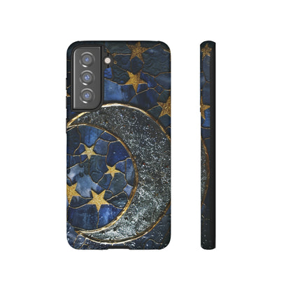 Moon Stars Stained Glass Starry Night Phone Case