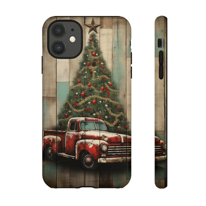 Classic Red Pickup Truck Christmas Phone Case