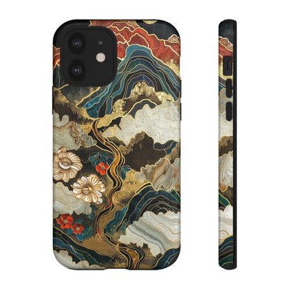 Chiyogami Stained Glass Floral Mountain Phone Case