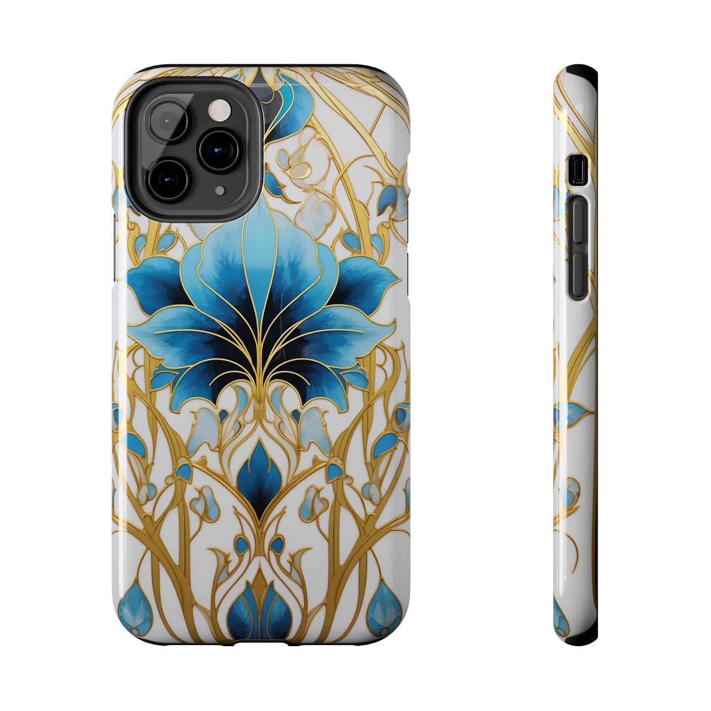 Floral Elegance: Art Deco Stained Glass iPhone Case | Vintage Glamour in Modern Protection iPhone Case for Models 11 through 14 Pro Max