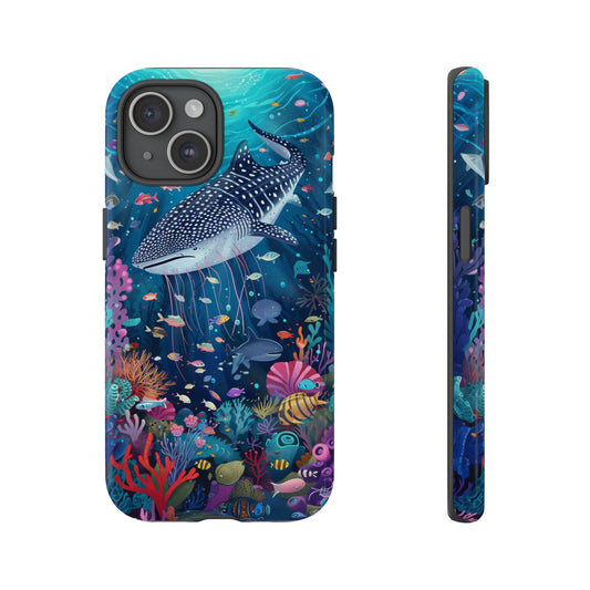 Whale shark and manta ray phone case for iPhone 15