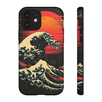 Great Wave off Kanagawa Retro Sunset