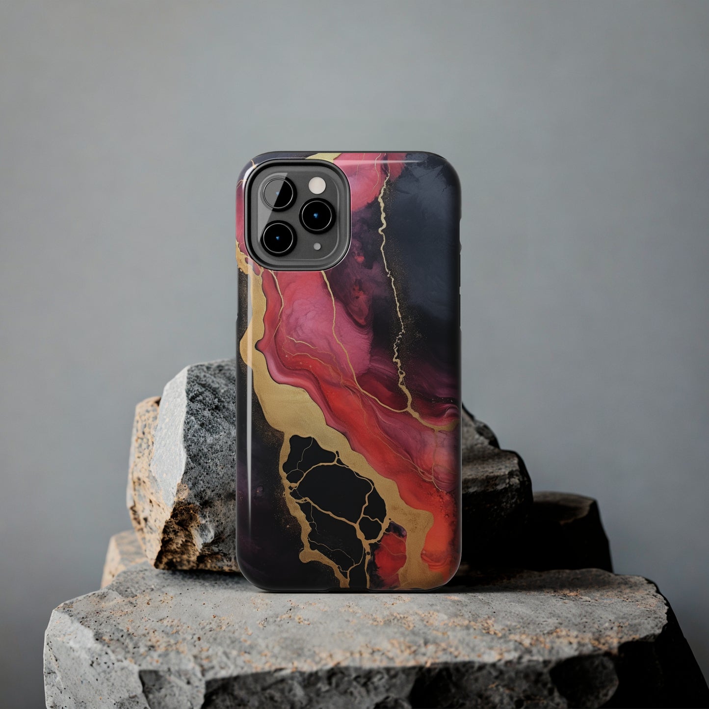 Marbled Dark Lava flow Phone Case | Embrace the Mesmerizing Multicolor Art