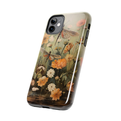 Dragonfly Floral Print iPhone Case | Nature-Inspired Elegance and Device Protection