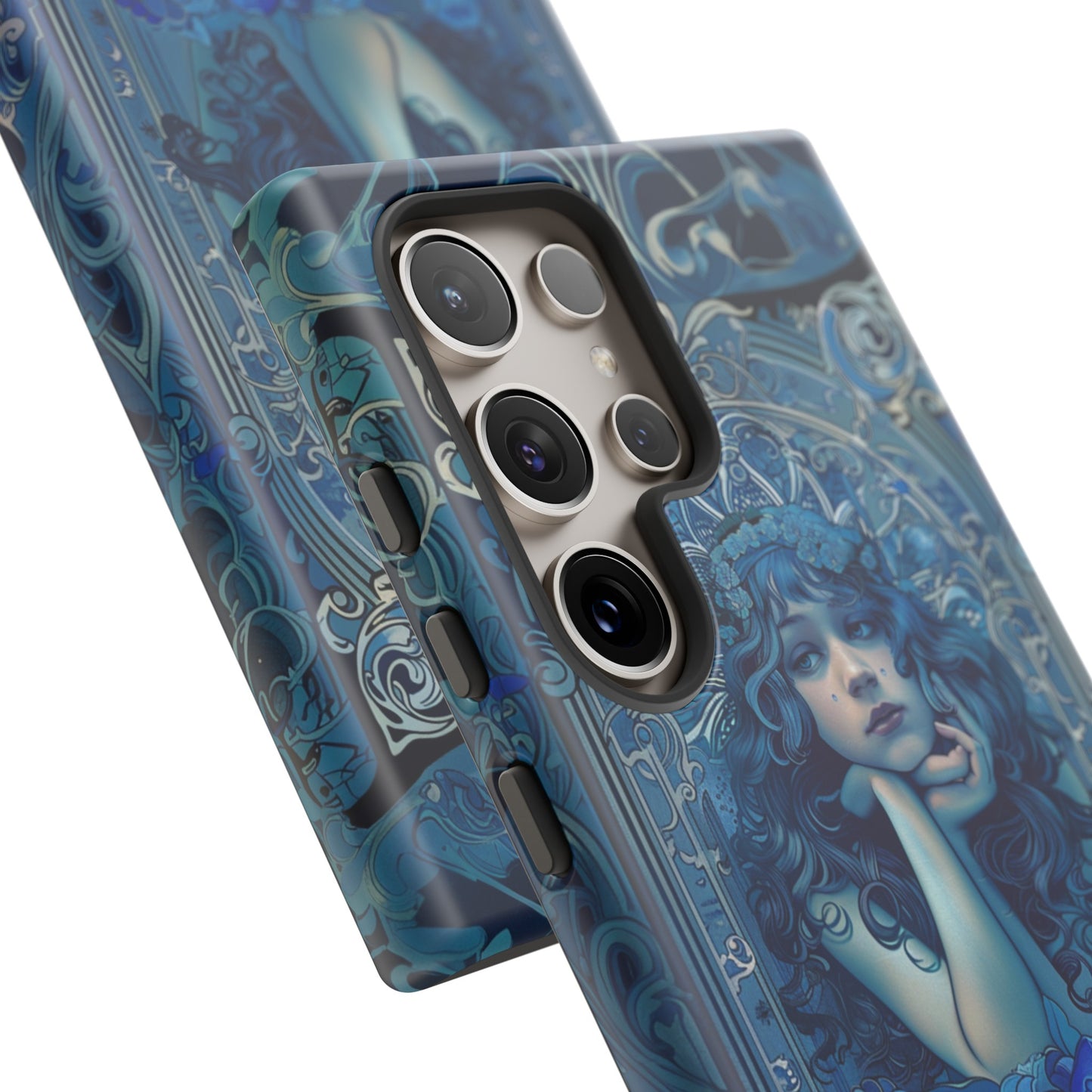 Blue Floral Art Nouveau Style Phone Case