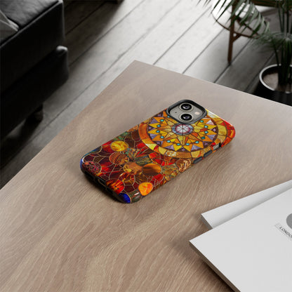 Cosmic Stained Glass Mandala Phone Case