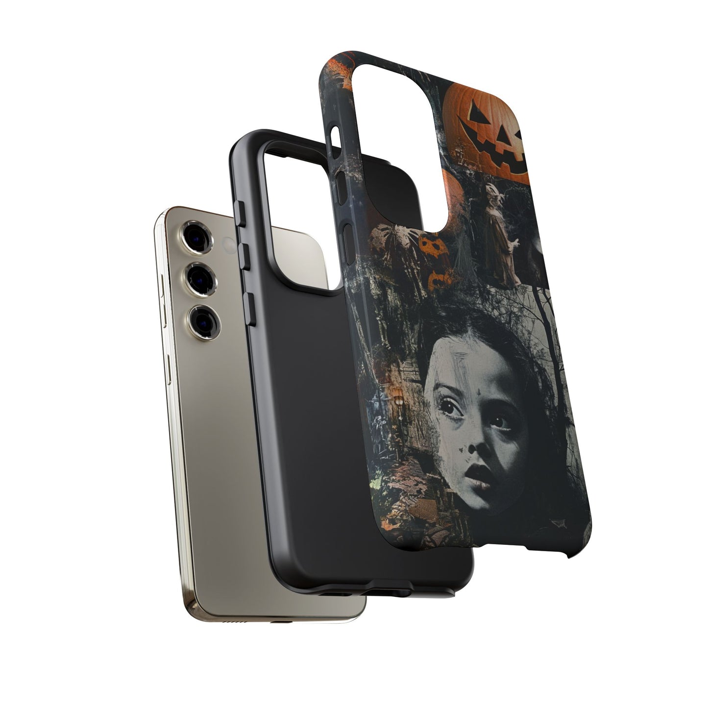 Vintage Halloween Collage Wednesday Goth Style Jackolantern Spooky Phone Cover