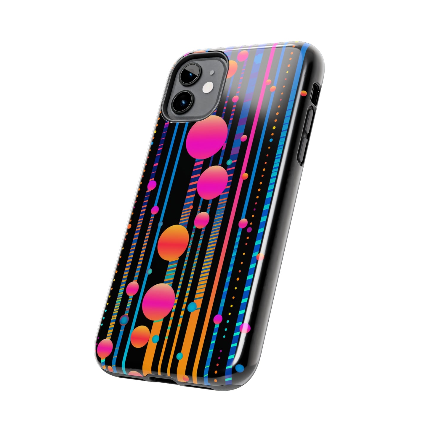 Experience a Blast from the Past: Retro Psychedelic Bubbles Tough Case for Apple iPhone Models