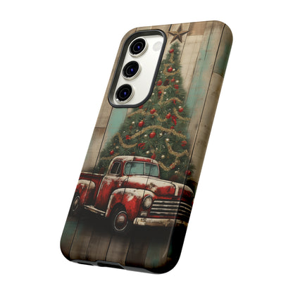 Classic Red Pickup Truck Christmas Phone Case