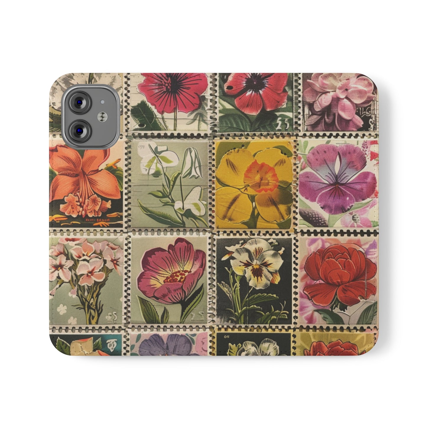 Vintage Floral Stamp Collection Flip Case