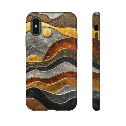 Abstract Gold and Silver Mountain Design Phone Case