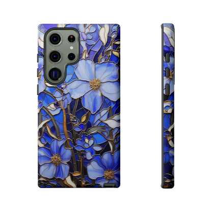 Periwinkle Stained Glass with Gold Inlay Phone Case for iPhone 15, 14, Pro Max, 13, 12 & Samsung Galaxy S23, S22, S21, Google Pixel