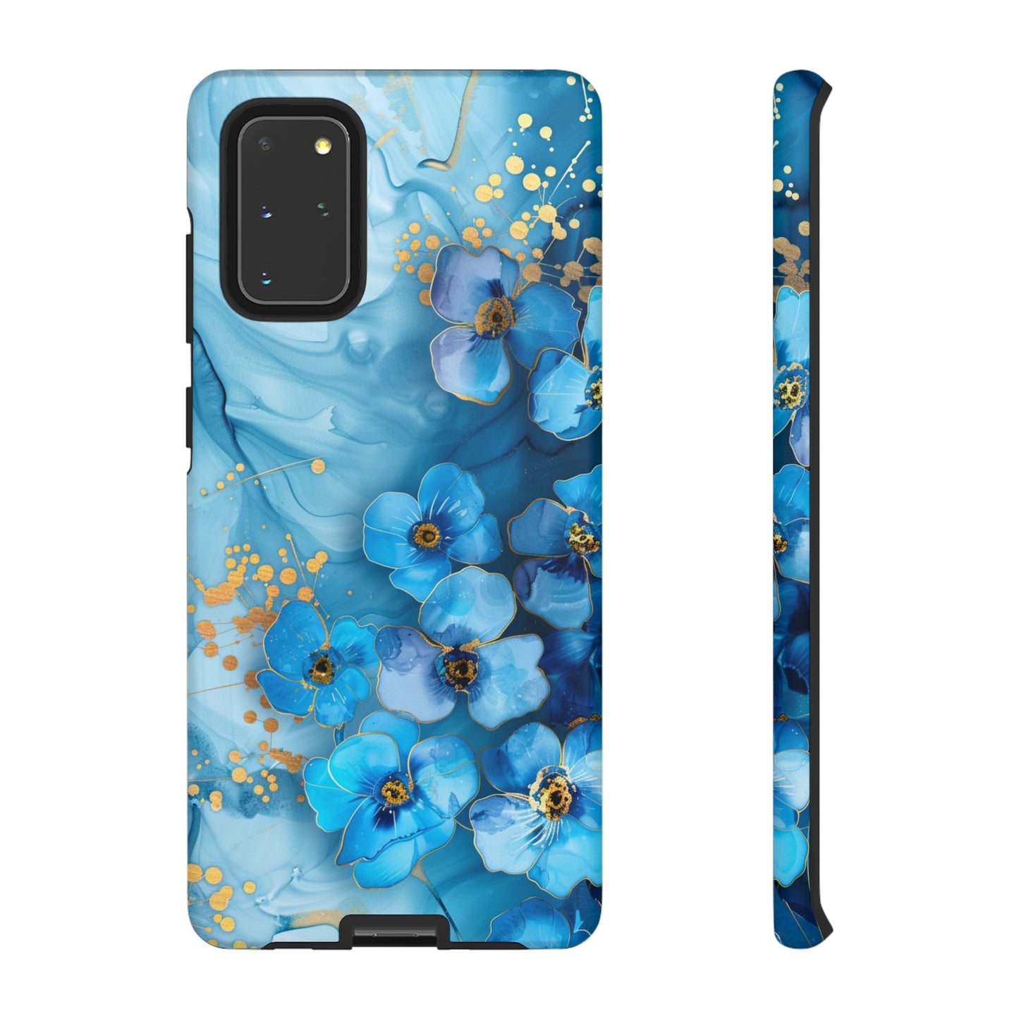 Forget Me Nots Gold Color Splash Floral Design Phone Case