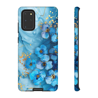 Forget Me Nots Gold Color Splash Floral Design Phone Case