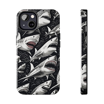 Deep Blue Mystery: Majestic Shark Design | Aquatic Adventure iPhone Case