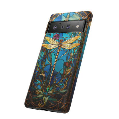 Vintage Art Nouveau Stained Glass Dragonfly Phone Case