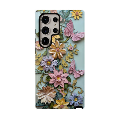 Pastel Pink Butterflies and Flowers iPhone Case