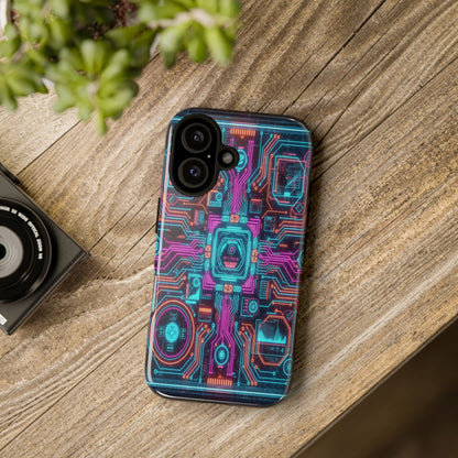 Cyber Circuit Phone Case Neon Tech