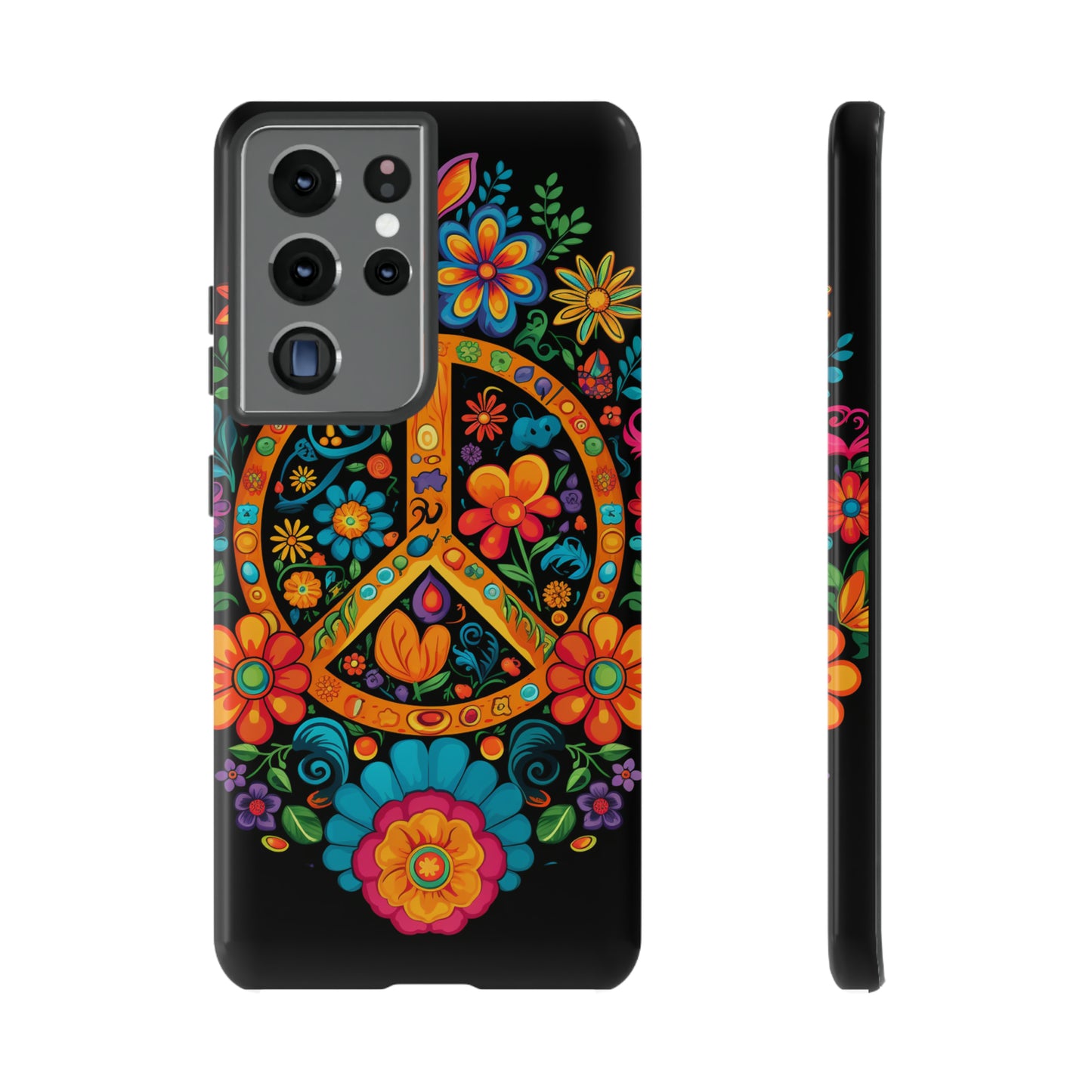 Peace Sign Embroidery Floral Hippie Style Phone Case