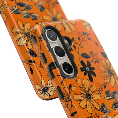 Orange Floral Phone Case Cute Summer Flower Aesthetic