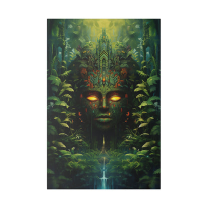 Psychedelic Art Nature Amazon Jungle Goddess Portrait | Stretched Canvas Print