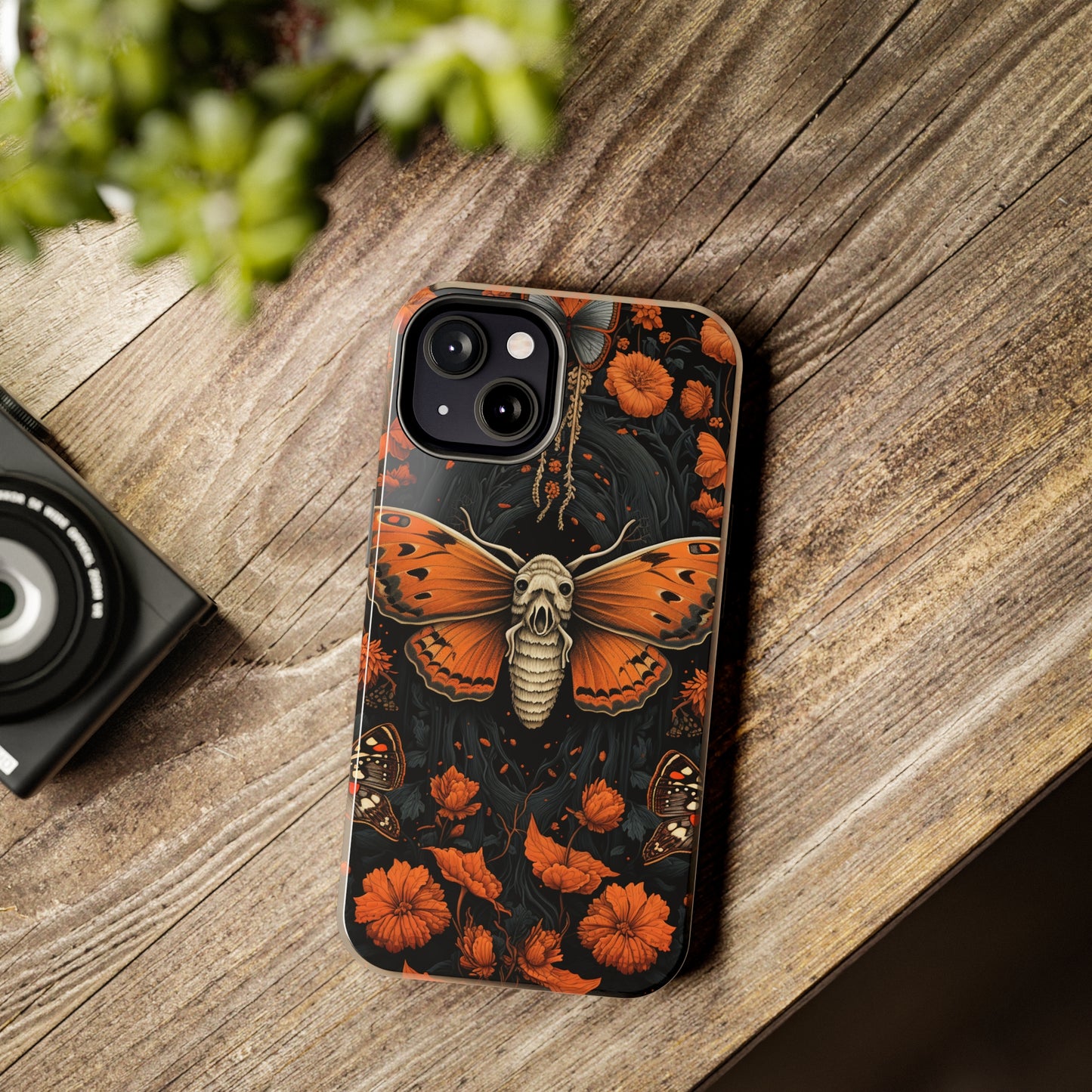 Eerie Elegance: Halloween Goth Moth Apple Phone Case | Dark Enchantment iPhone Case