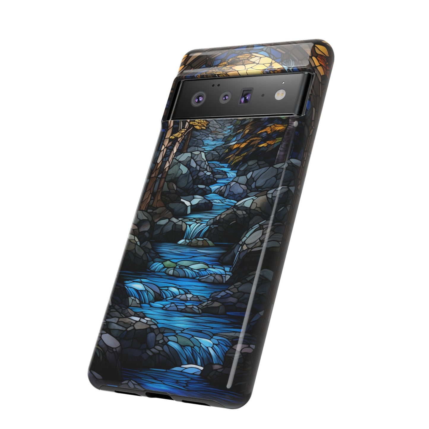 Stained Glass Stone Bridge and River Art Phone Case