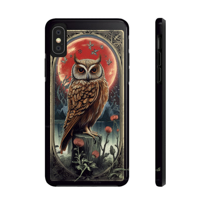 The Hermit Owl Tarot | Dark Academia Aesthetic Retro Tough iPhone Case | Embrace Mystical Vibes with Captivating Tarot Art and Reliable Protection