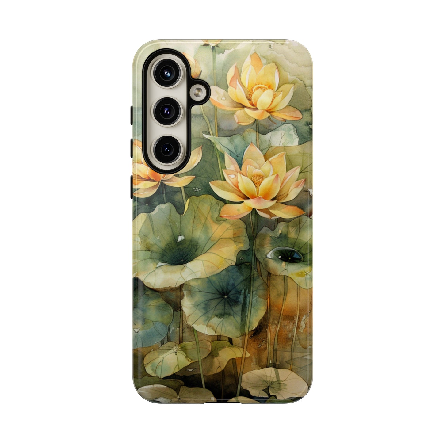 Zen Lotus Watercolor Painting iPhone 15 Case