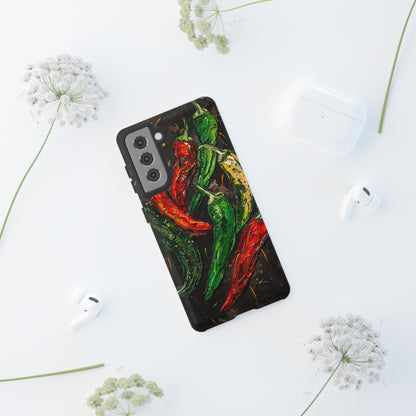 Green and Red Chili Peppers Phone Case