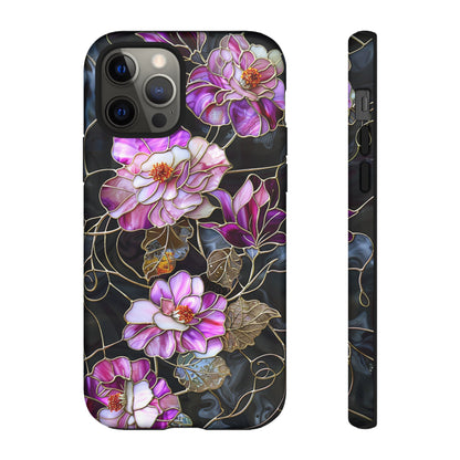 Magenta Color Floral Stained Glass Phone Case