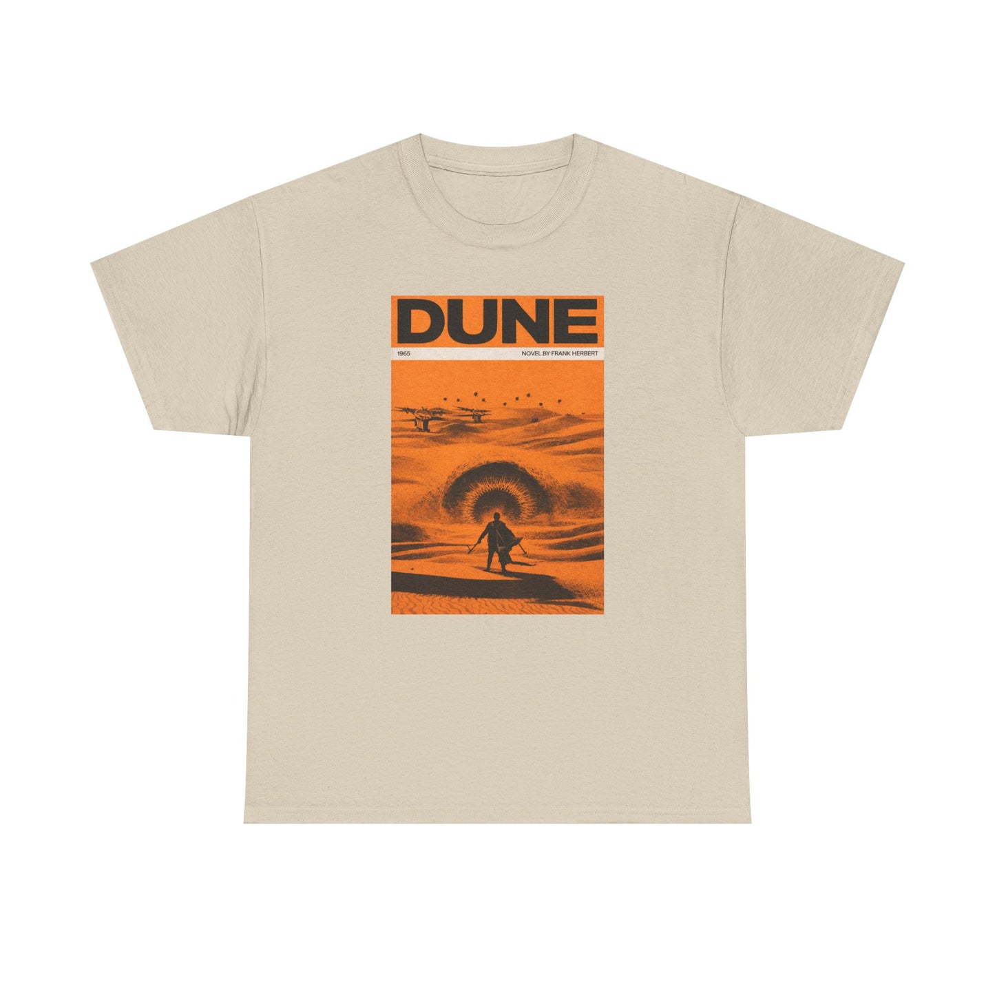 Retro Dune Sandworm Desert Sci Fi Book Cover Style T Shirt Epic Space Tee