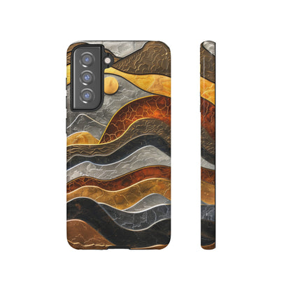 Abstract Gold and Silver Mountain Design Phone Case