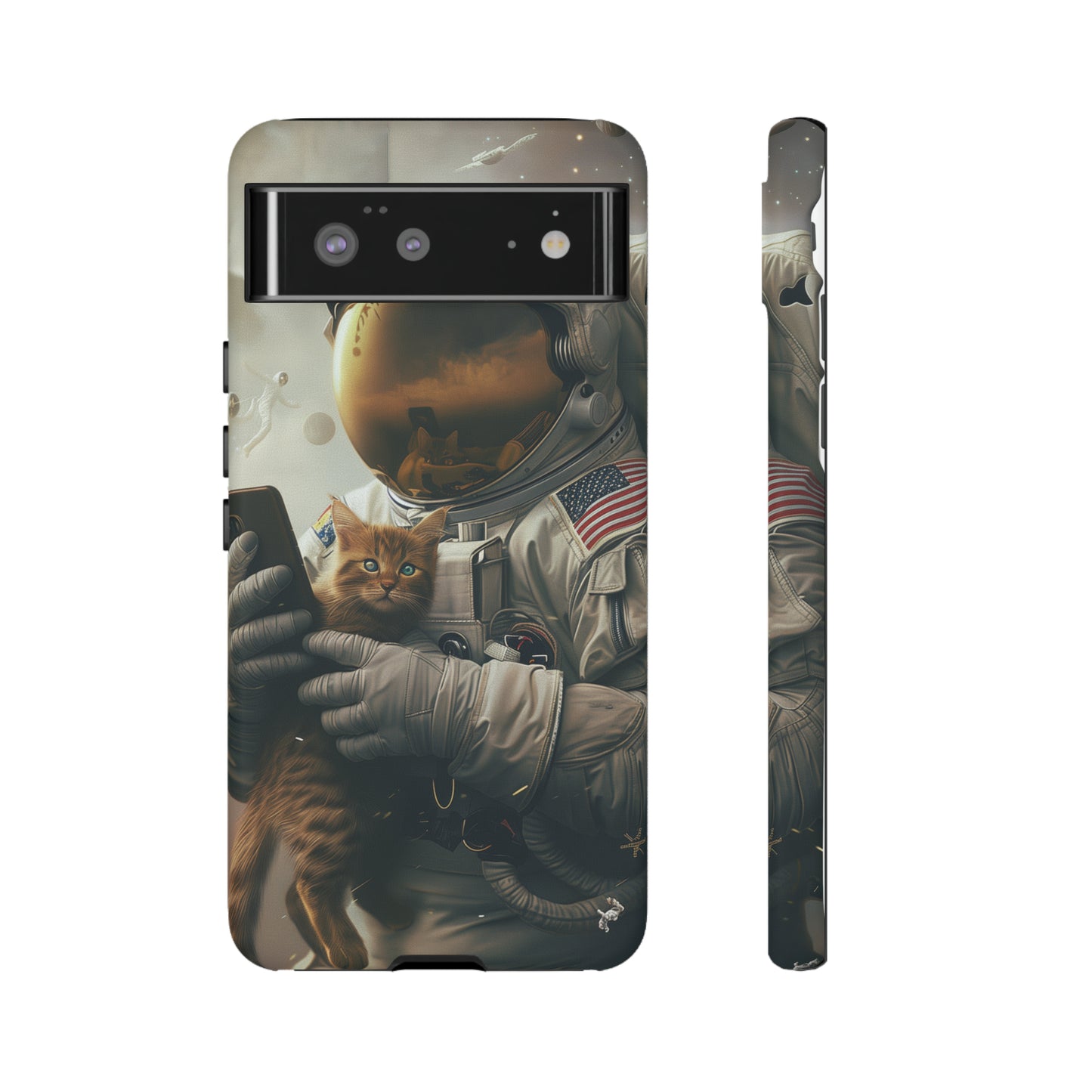 The Astronaut and the Cat Phone Case