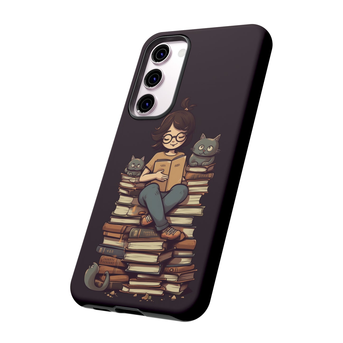 Cats and Books Phone Case