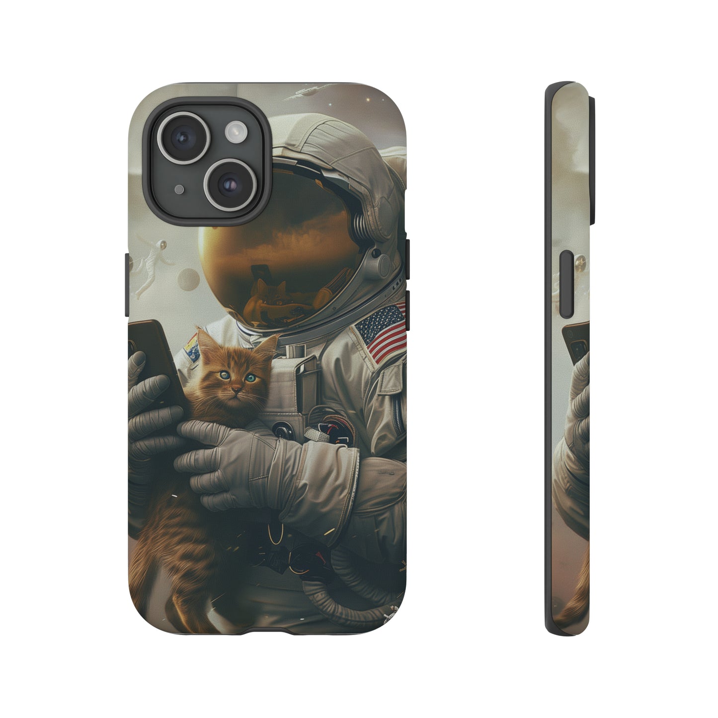 The Astronaut and the Cat Phone Case