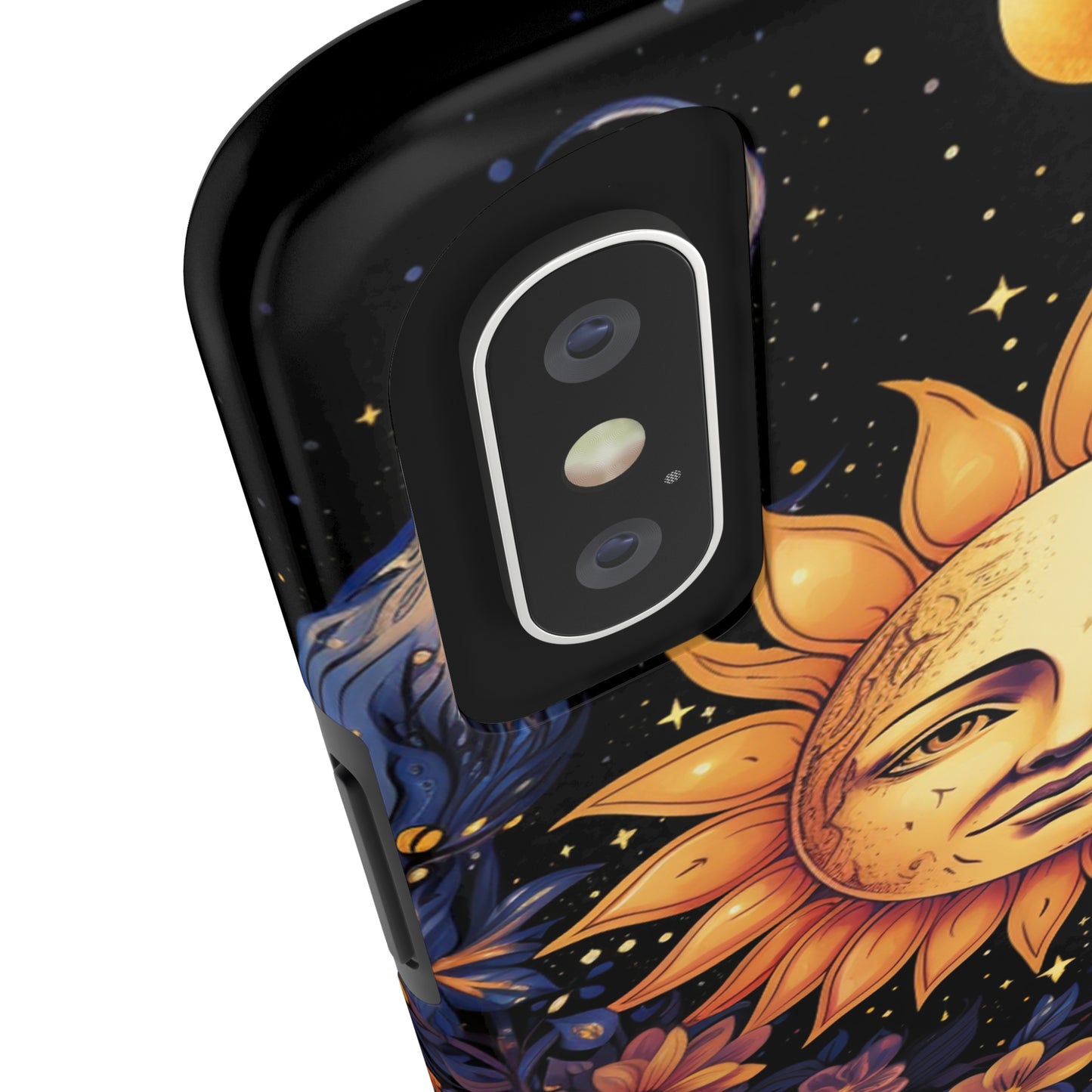 Cosmic Blooms: Floral Sun, Moon & Stars iPhone Case - Where Celestial Meets Botanical