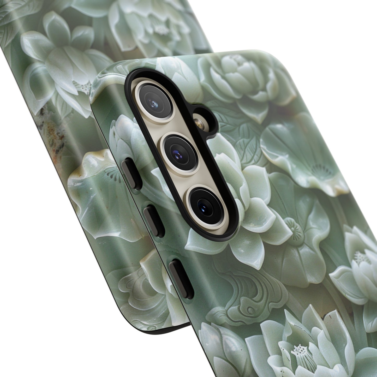 Green Jade Lotus Floral Art Phone Case