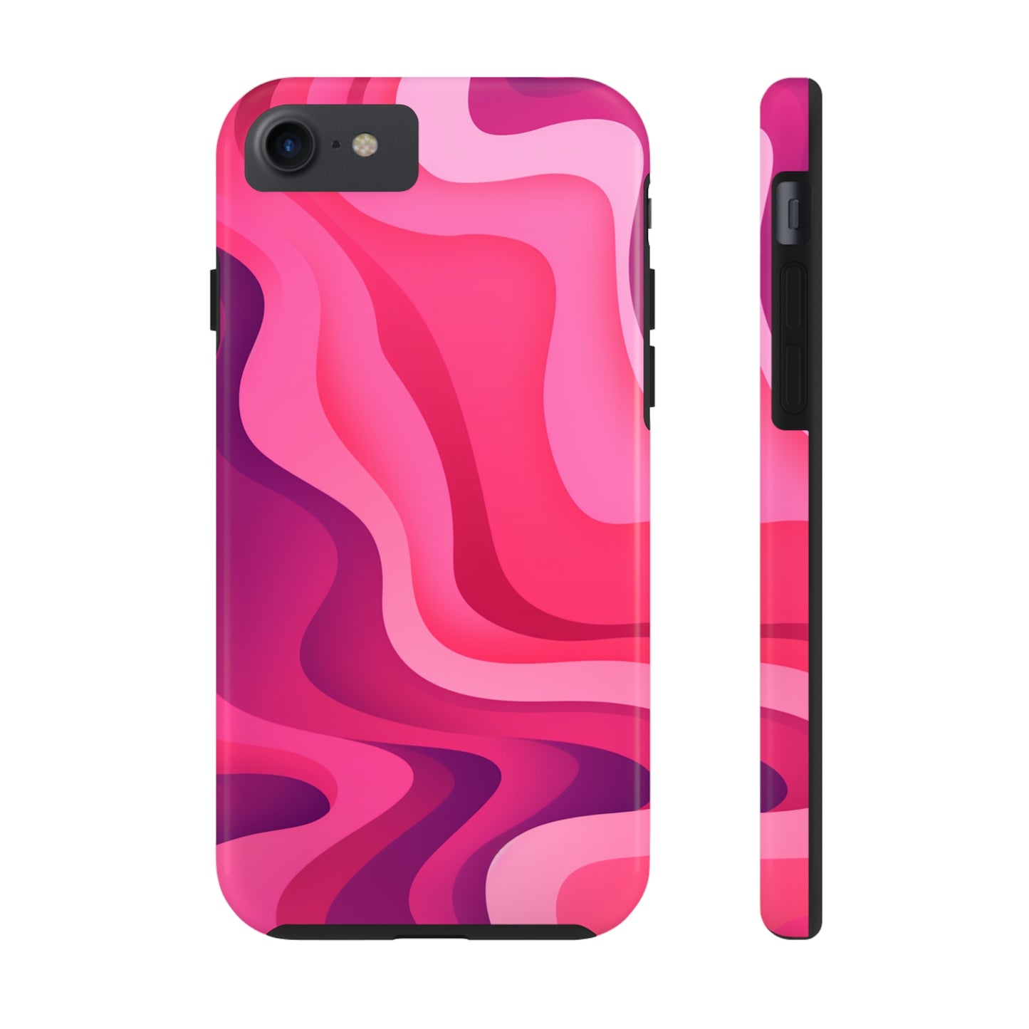 The Pink Wave iPhone Case Splash of Vibrance | Modern Art Meets Protection iPhone Tough Case