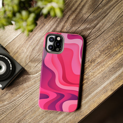 The Pink Wave iPhone Case Splash of Vibrance | Modern Art Meets Protection iPhone Tough Case