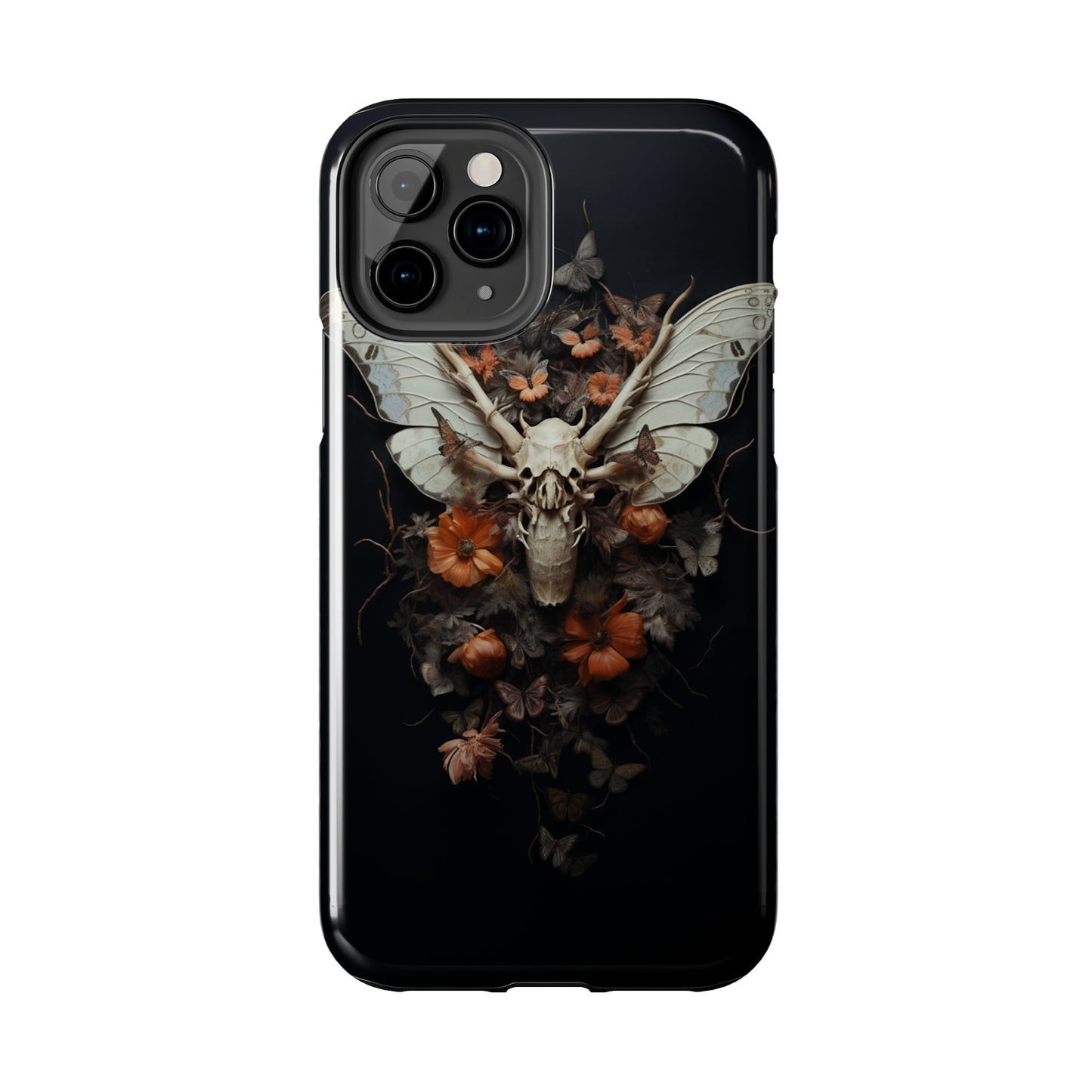 Deadhead Moth Gothic Dark Academia iPhone Case | Spooky Skull Mysterious Elegance