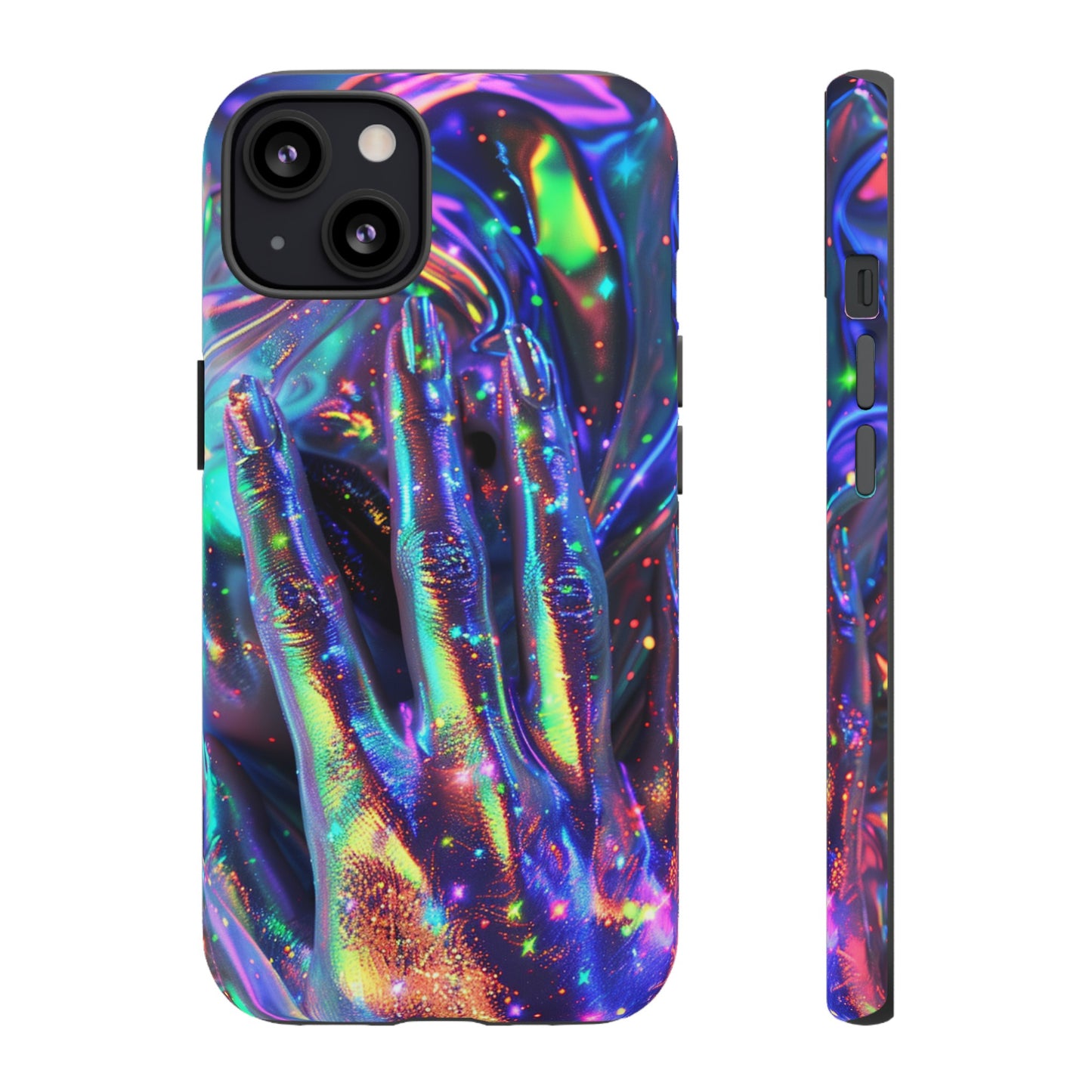 Marbled opalescent Holographic Print Phone Case